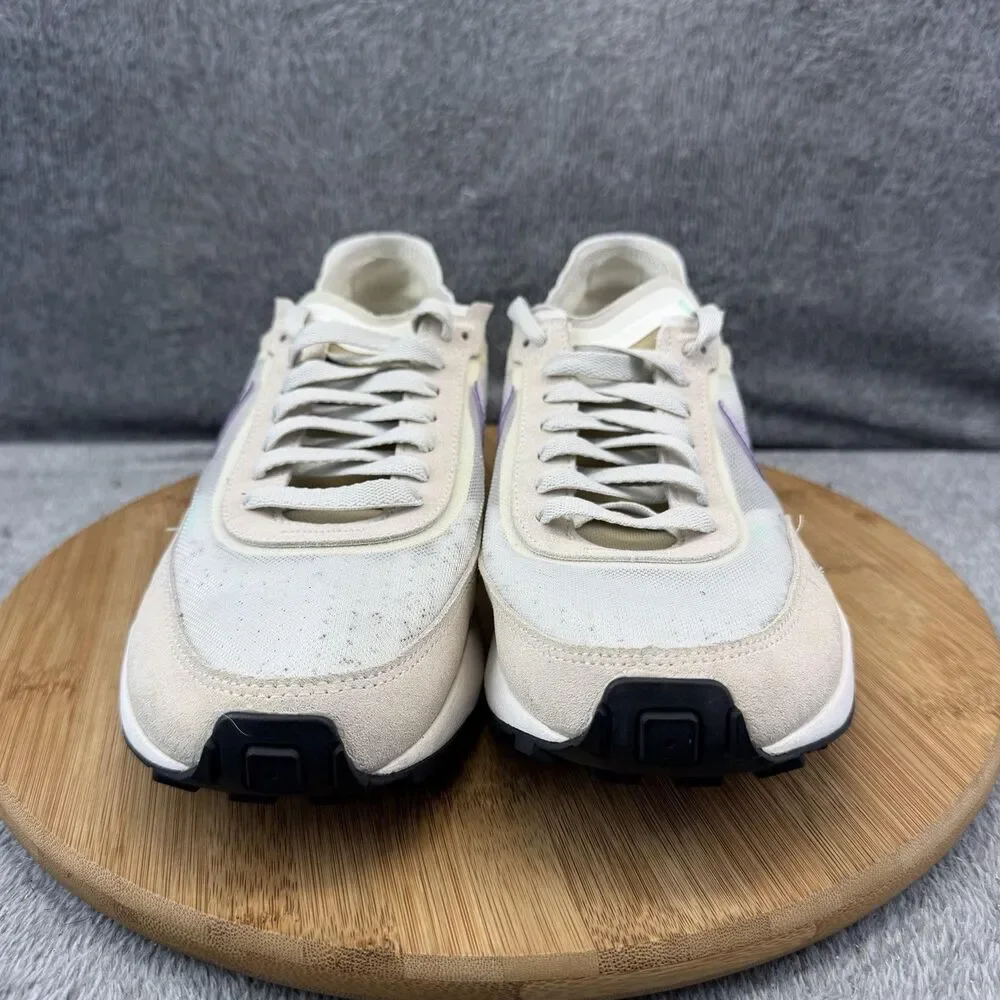 Nike Waffle One Shoes Womens Size 9 Beige Purple Mesh Sneakers DC2533-101